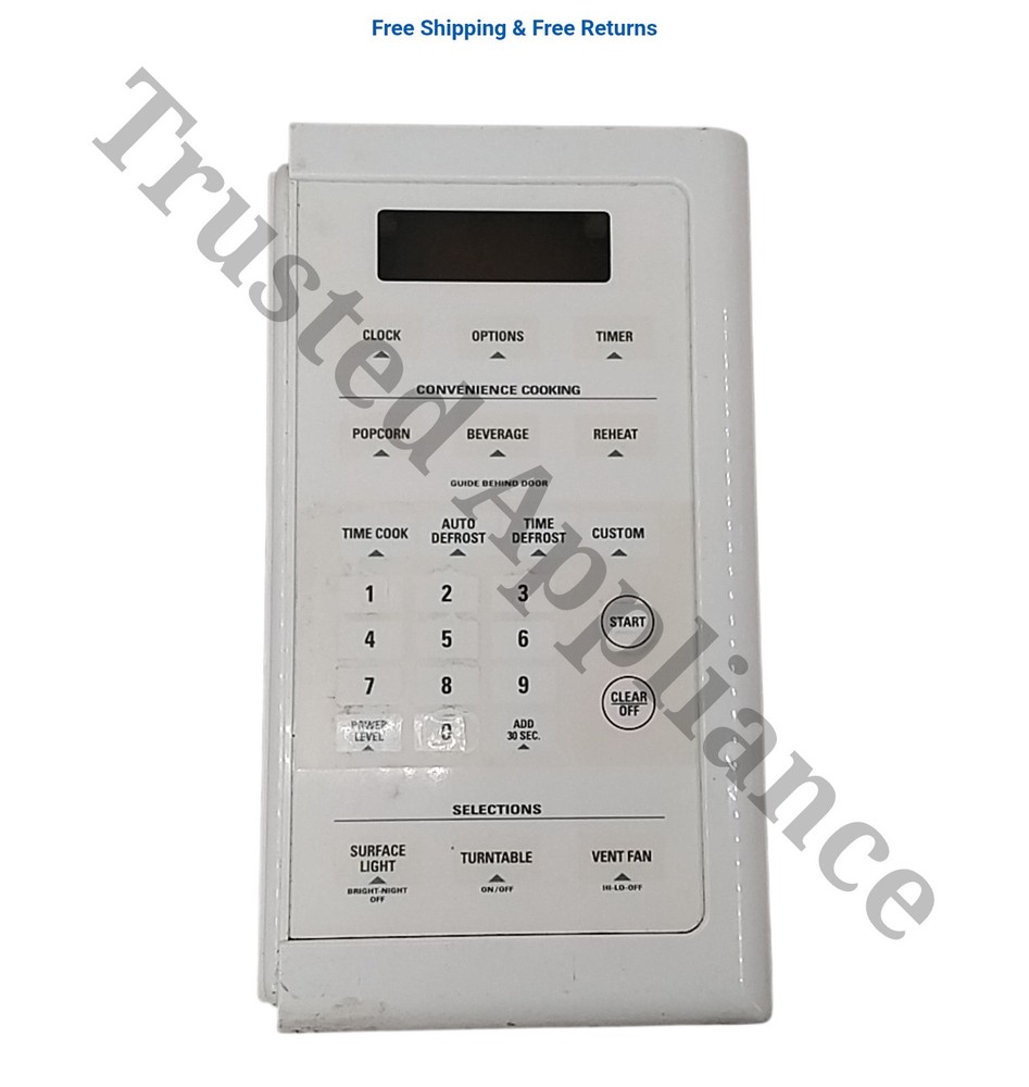 GE Microwave Control Panel, White WB07X10811 ASMN WHITE