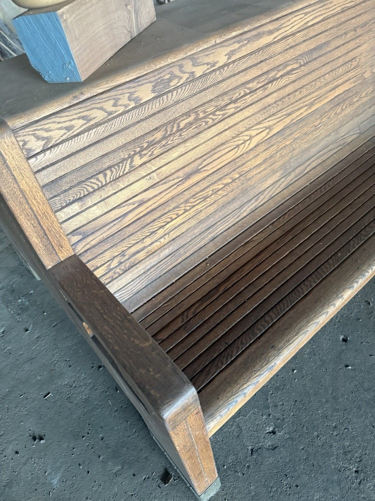 1920’s Train Bus Station Bench Solid Oak