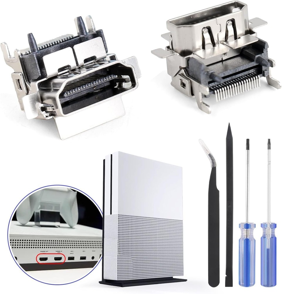 2Pack HDMI Port Replacement for Xbox One S Socket Jack Interface Connector fo...