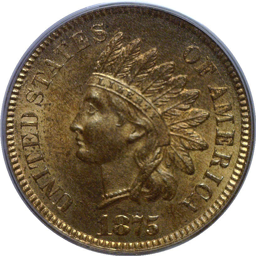1875 Indian Head Cent PCGS MS-64 RB