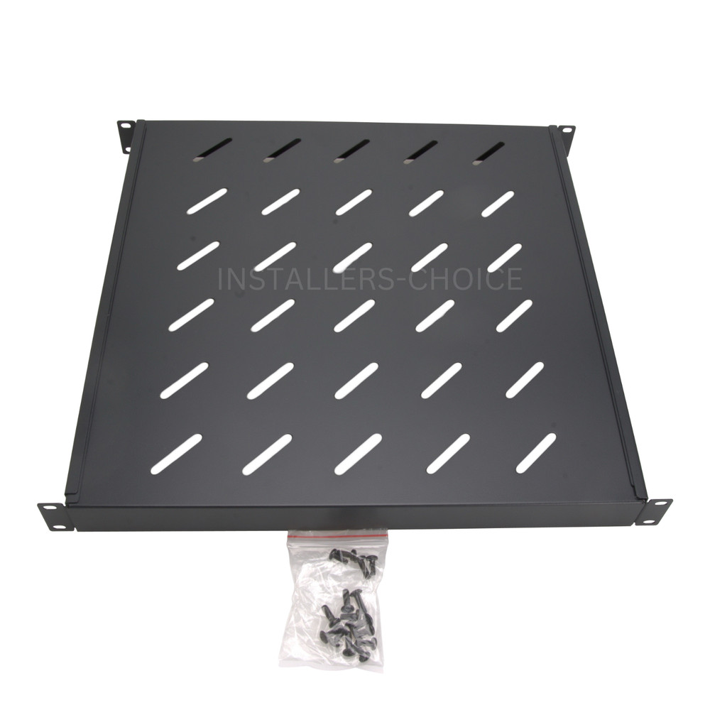 1U Vented Server Shelf 19" Adjustable Rack Mount 18"-42" Depth, 40lb Capacity