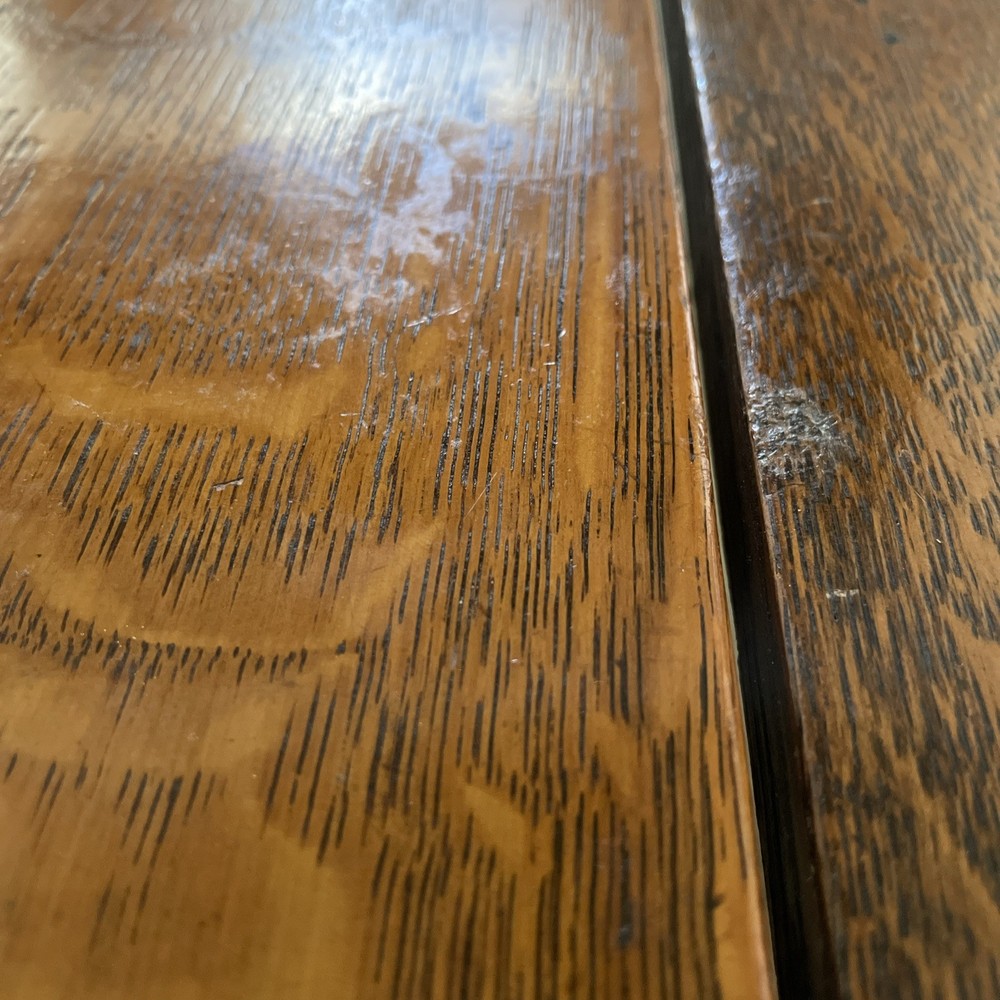 Vintage Solid Oak Dining Rectangle 59.25” Table. 4 Arrowback Chairs. Made Taiwan