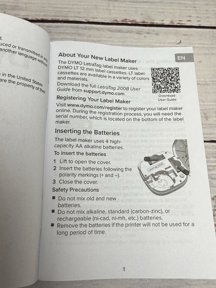 Dymo 200B LetraTag Bluetooth Wireless Label Maker w/Box & Instructions - Works