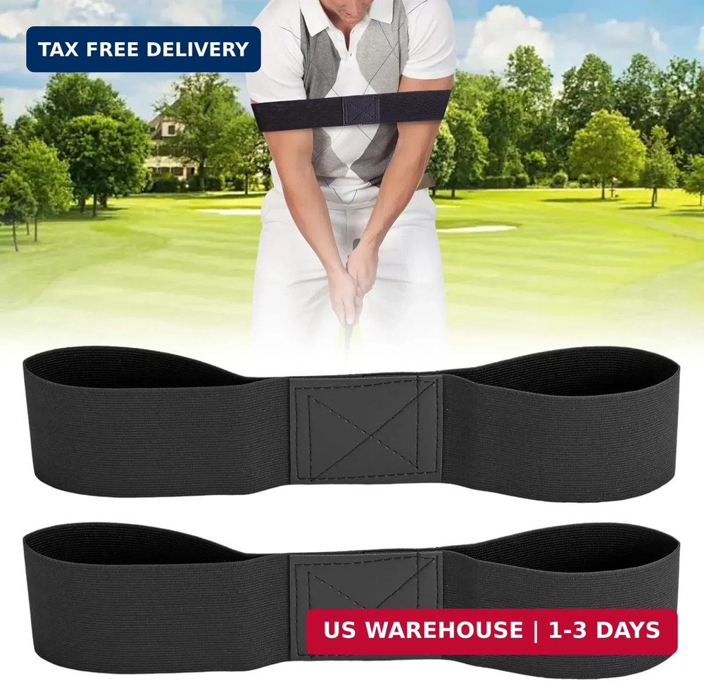 2 Pcs Golf Swing Trainer Aid Swing Correcting Arm Band, Golf Swing Training Aid,