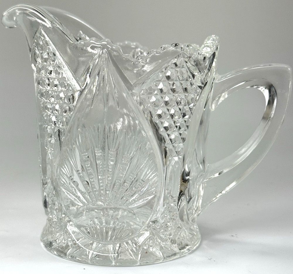 EAPG Glass Cream & Sugar Set