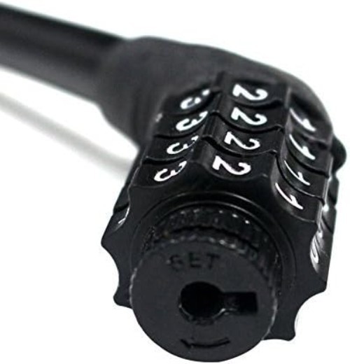 Compact 4-Digit Combination Lock - Strong Steel Cable for Bicycle Security, 2ft