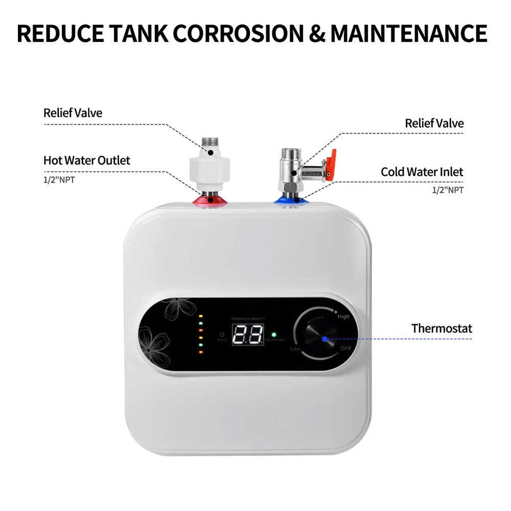 Electric Instantaneous Water Heater for Under Sink Basin Mixer Instant Heater US