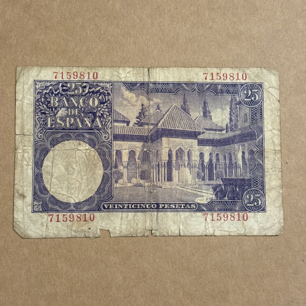 Spain- 25 Pesetas-1954