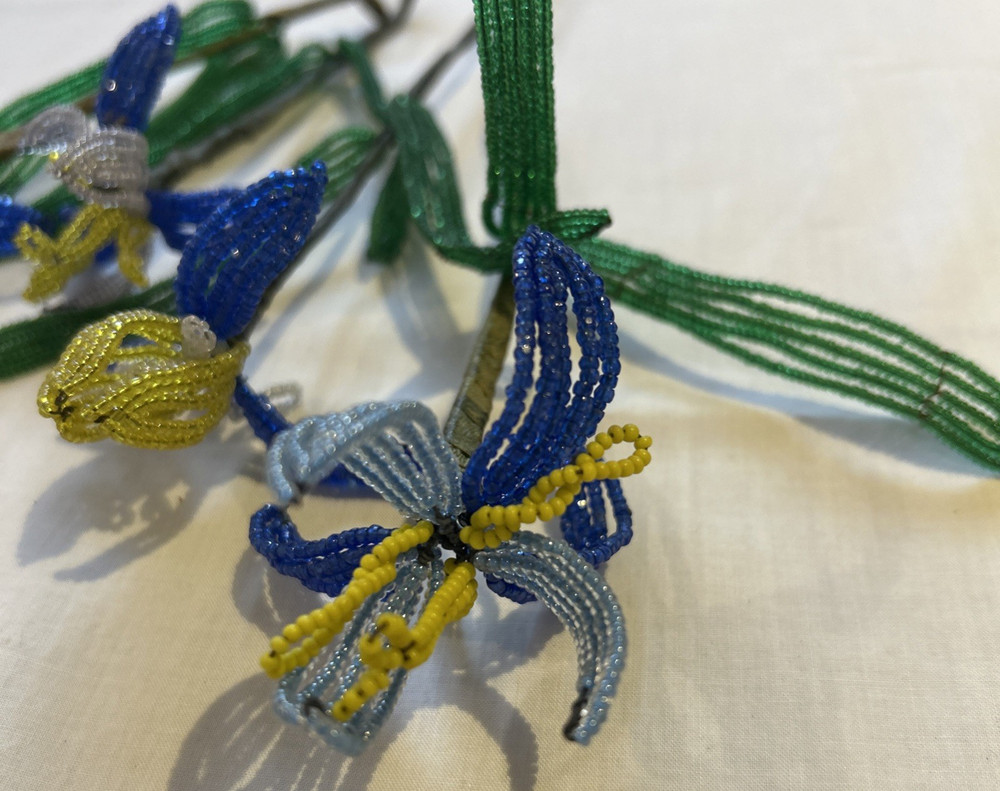 Vintage French Seed Bead Flowers