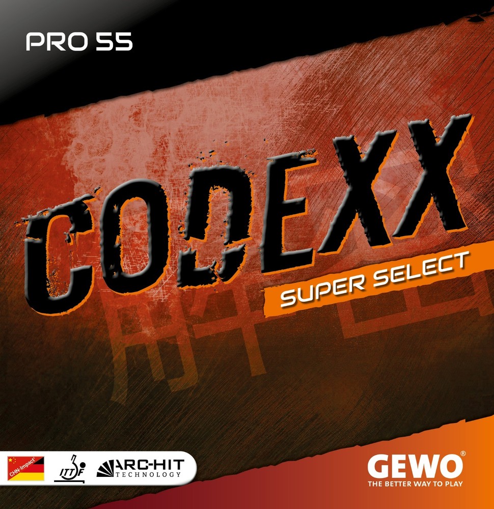 Gewo Codexx Pro 55 SuperSelect table tennis rubber, 2.3 mm (Maximum thickness)