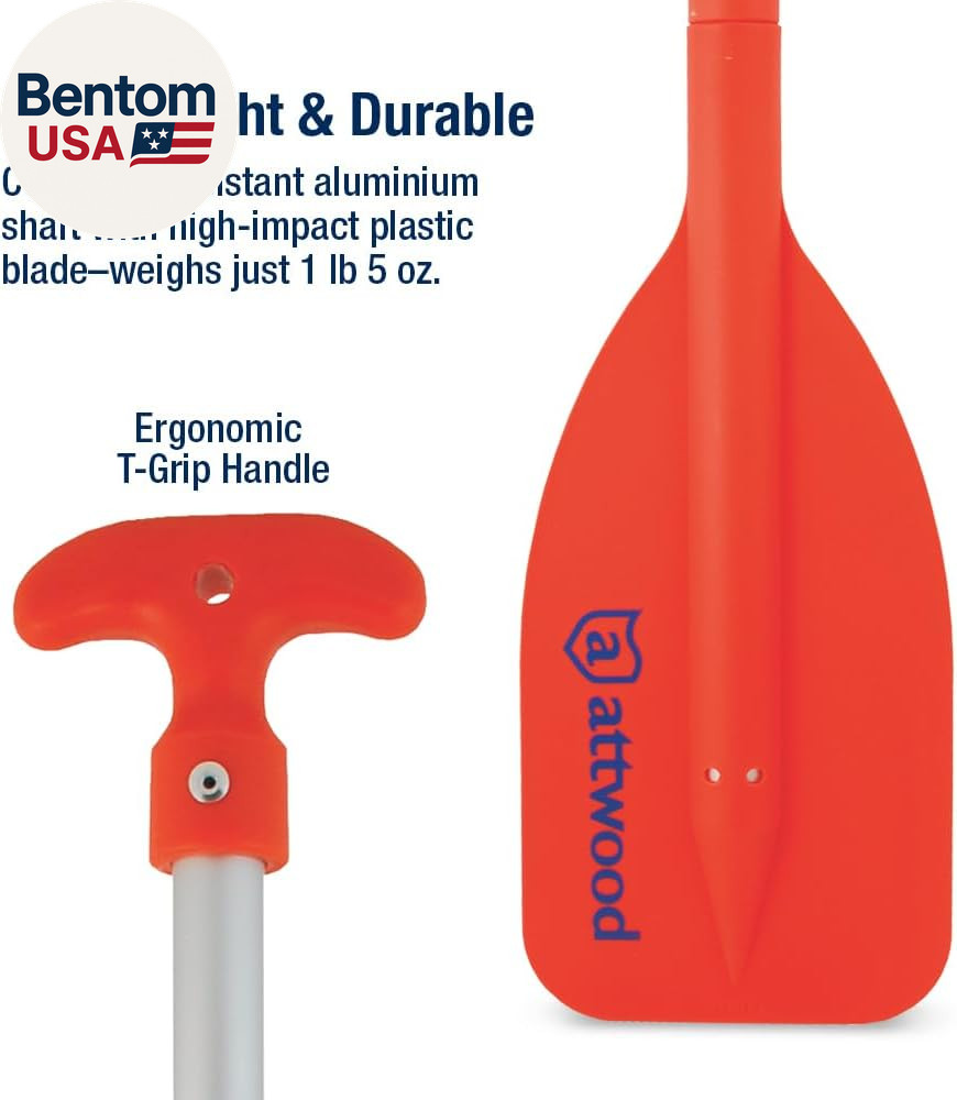 Emergency Telescoping Paddle for Boating, Orange