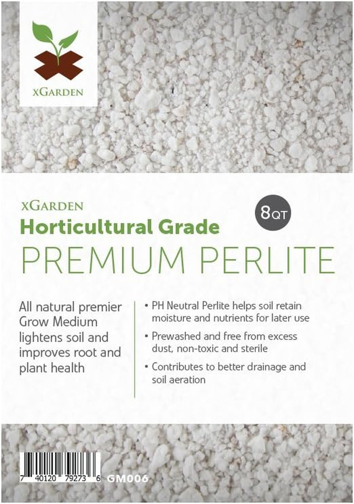 8 Quarts Horticultural Grade Premium Perlite - Coarse and Chunky