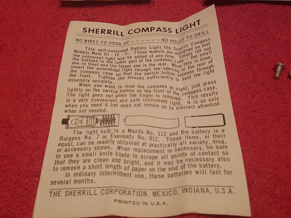 SHERRILL MARK IV AUTO COMPASS BOAT PLANE