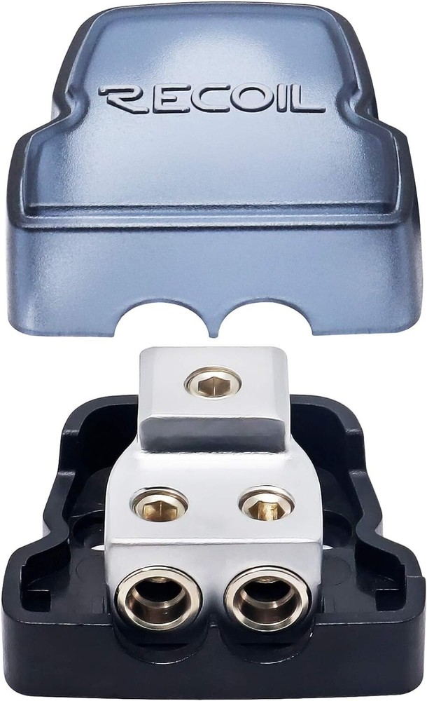 Marine-Grade Chrome 2 Way Power Distributor Block - Connects Multiple Amplifiers