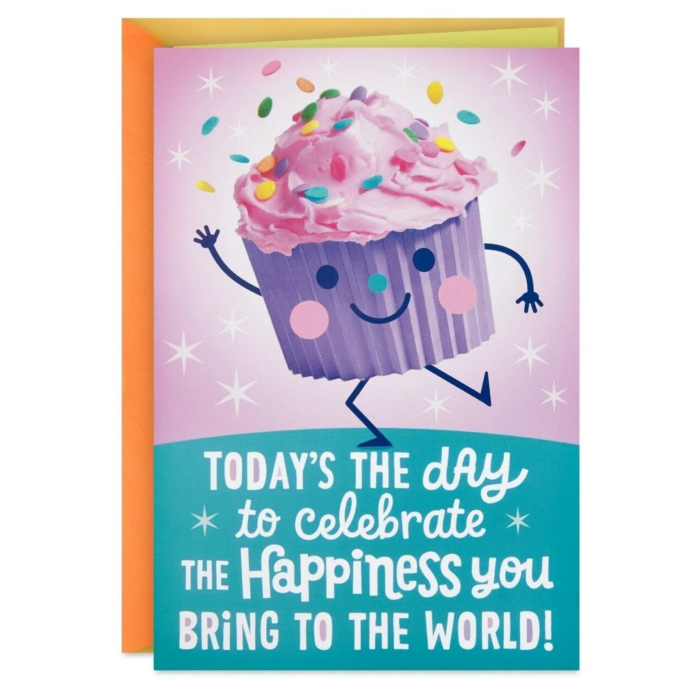 Musical Cupcake Birthday Card (Plays Happy by Pharrell Williams)