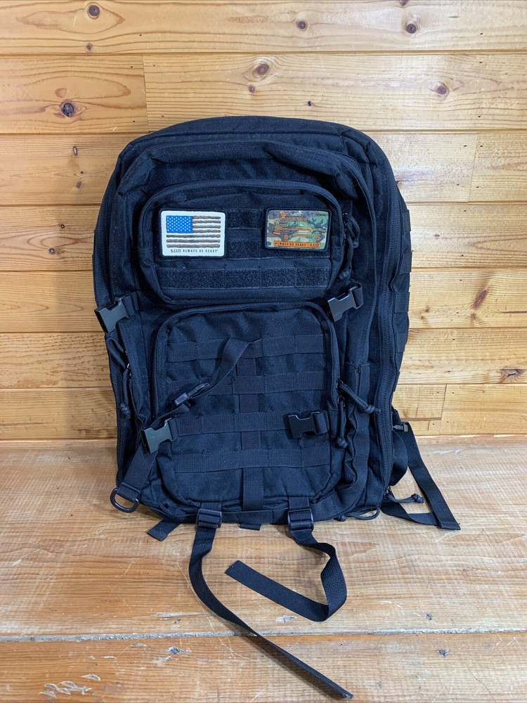 Mens Military Tactical Series Heavy-duty Backpack Black MULTIPLE COMPARTMENT