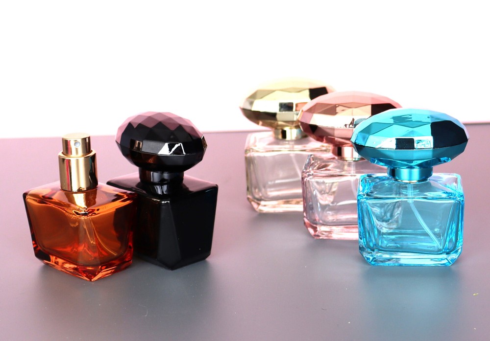 30ml Empty Glass Perfume Bottle - Reflective Oval Cap
