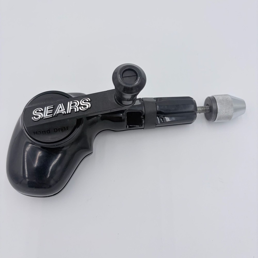 Vintage Sears Black Plastic Pistol Grip Hand Drill