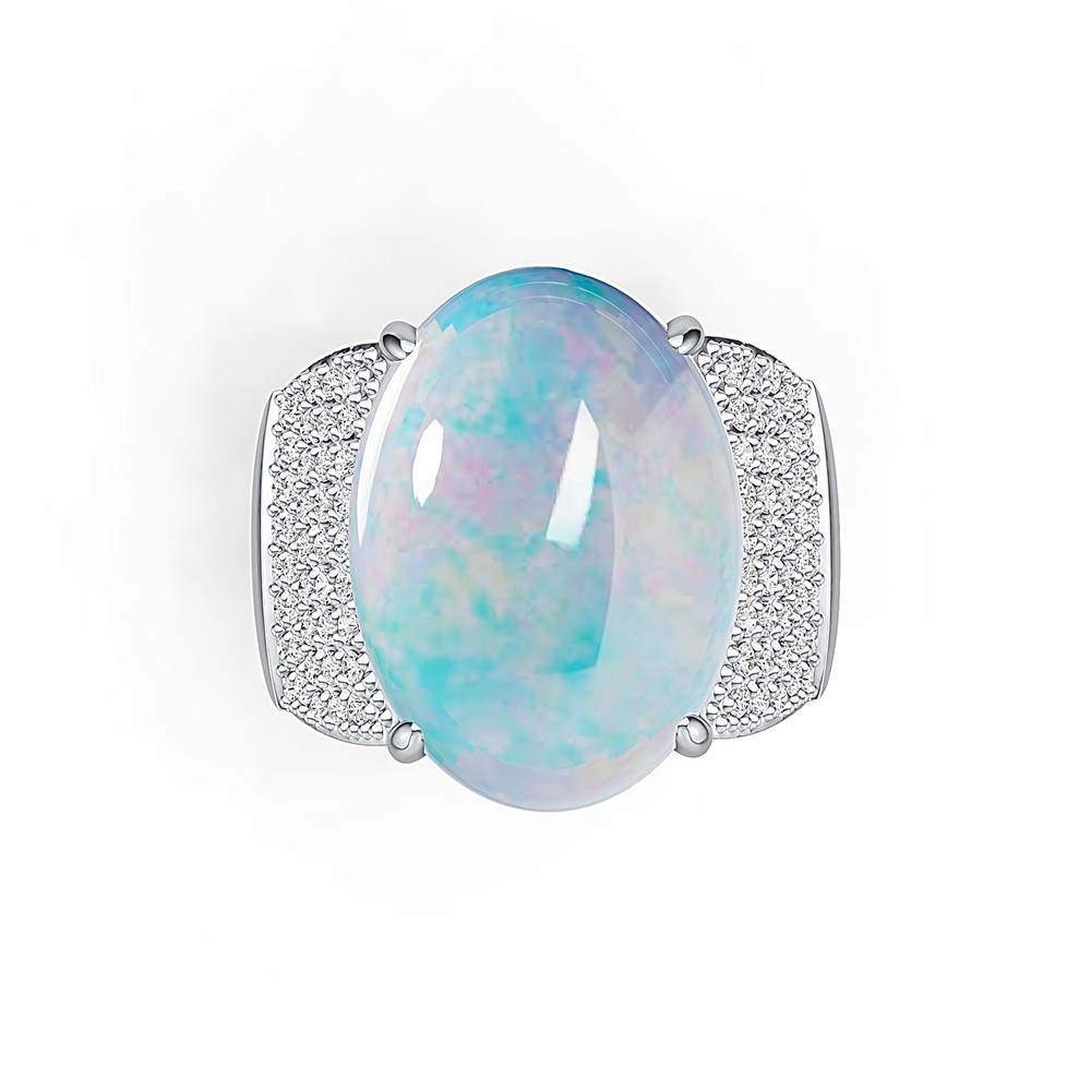 Sterling Silver Semi Mount Ring Setting Oval OV 18X13mm Cabochon
