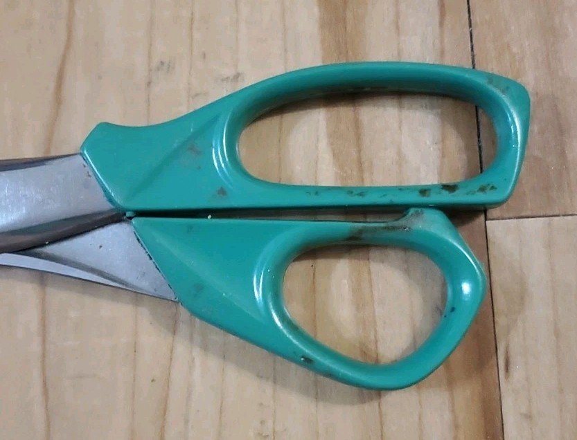 Vintage Solingen Germany Tailor Shears 10.5” Green Handle MCM