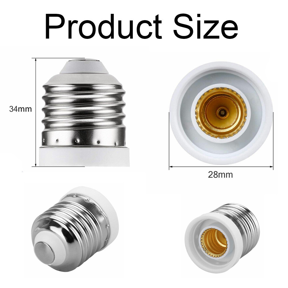 5/10x Light Bulb Socket Adapter Medium Base E26 to E12 Candelabra Screw Reducer