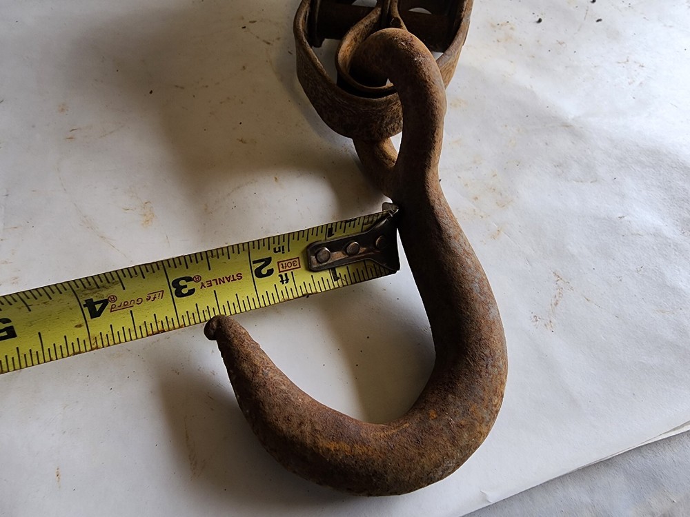 Vintage Steel Rope Double Pulley with Hook Rustic Decor