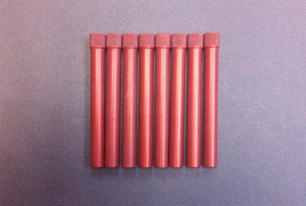 3-1/2" ALUMINUM REPLACEMENT DOWNSTEMS (8) ANODIZED RED FEMALE THREADING