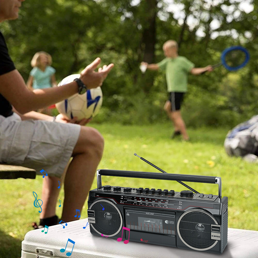 Portable Retro Cassette Player Bluetooth Connectivity Speaker AM/FM/SW, USB /SD