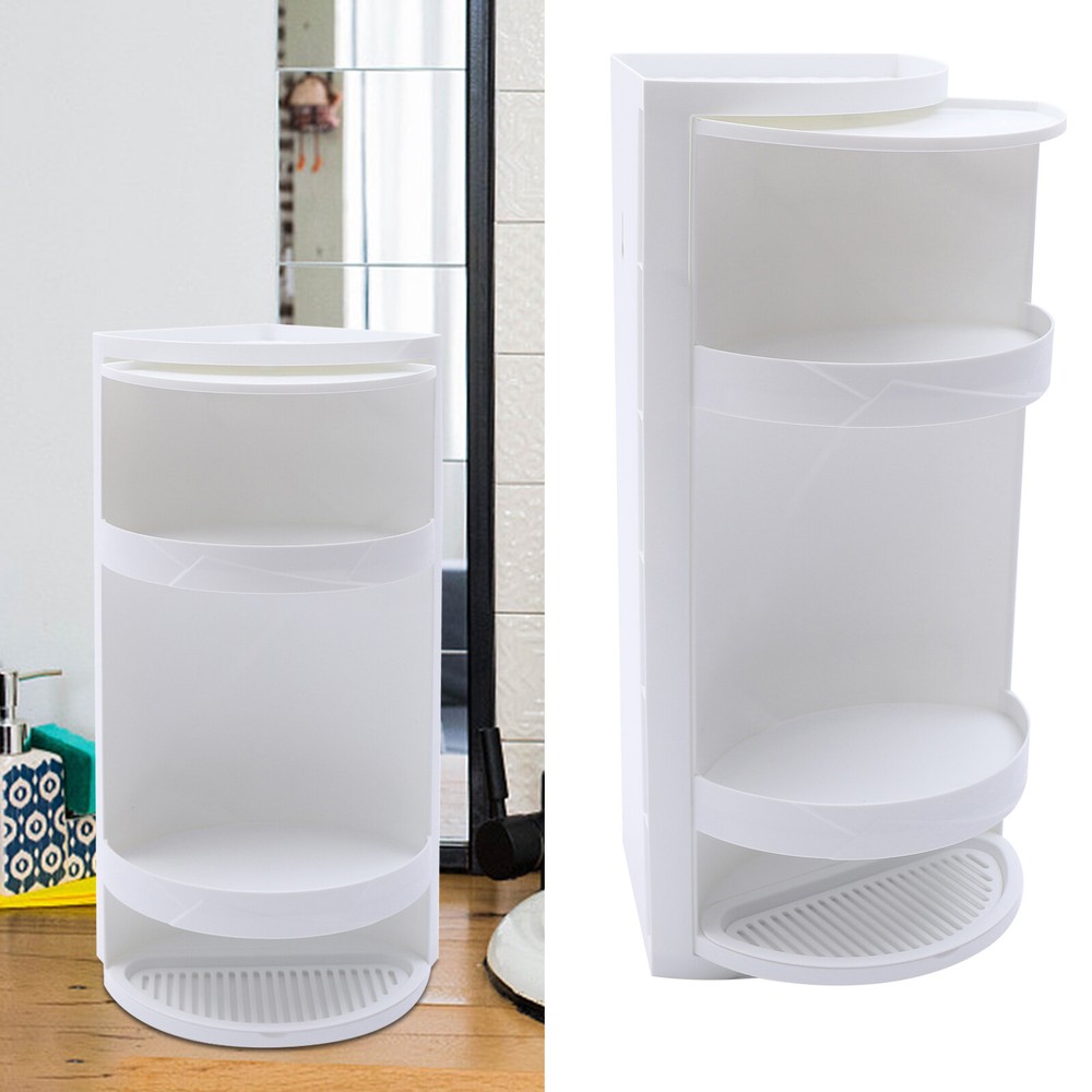 Corner Shelf 360° Rotating Triangle Rack Bathroom Storage Holder Organizer Sink