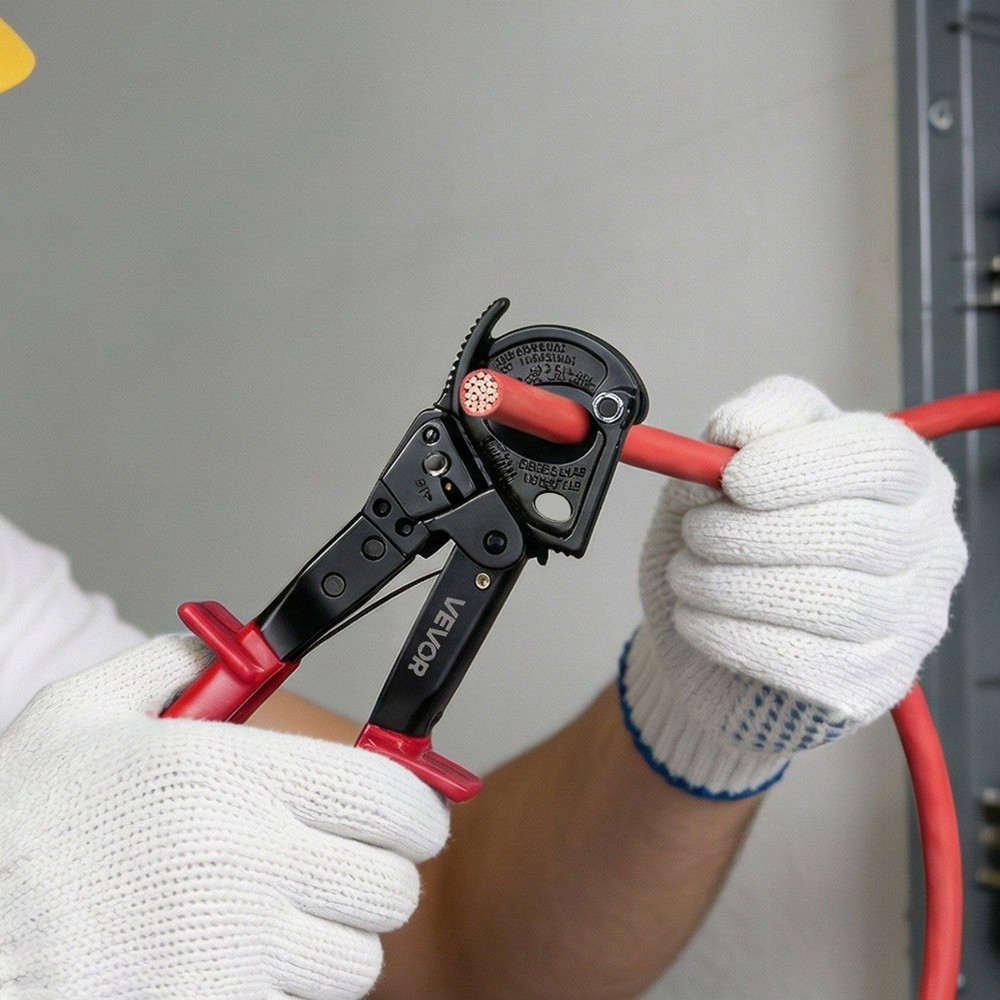 Ratchet Wire Cutter with Quick-Release Button for 474 MCM Cables