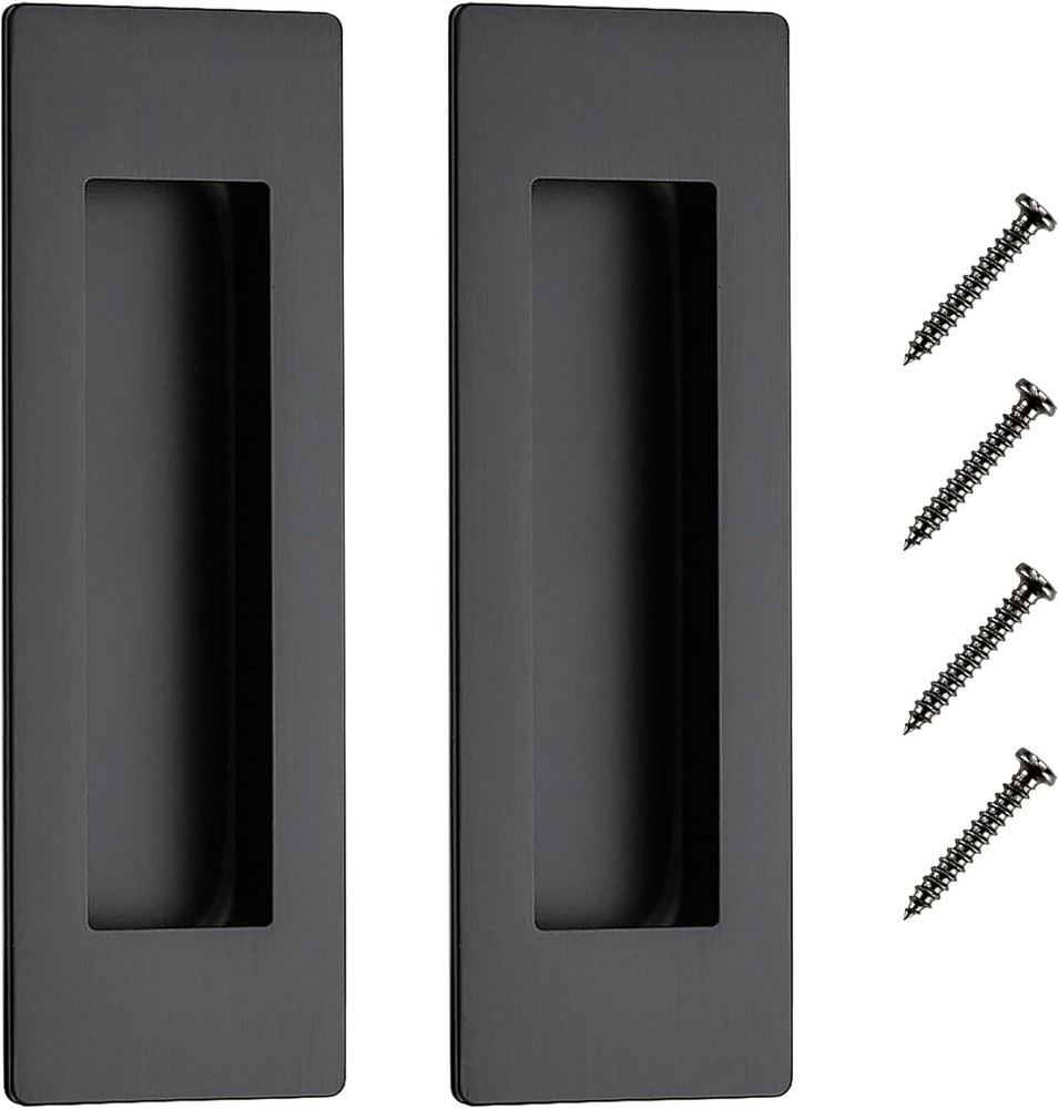 2 Pack Pocket Door Handles Sliding Closet Door Pulls 5.9" Flush Barn Door Pulls