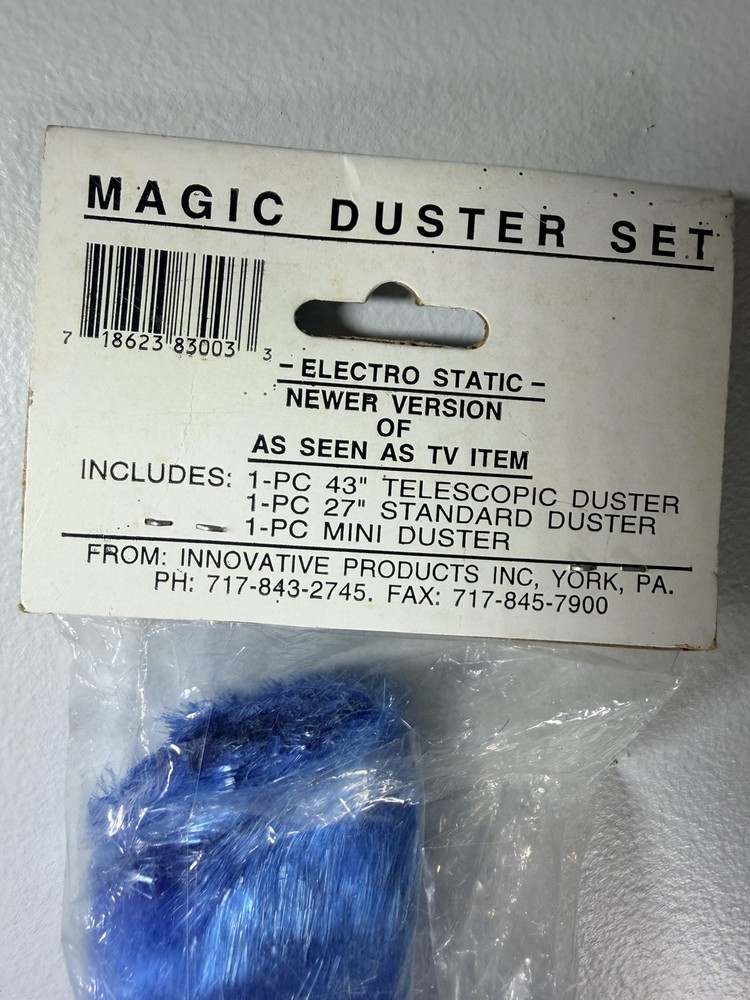 Original Magic Duster New Vintage 3 Piece Set Electrostatic Blue