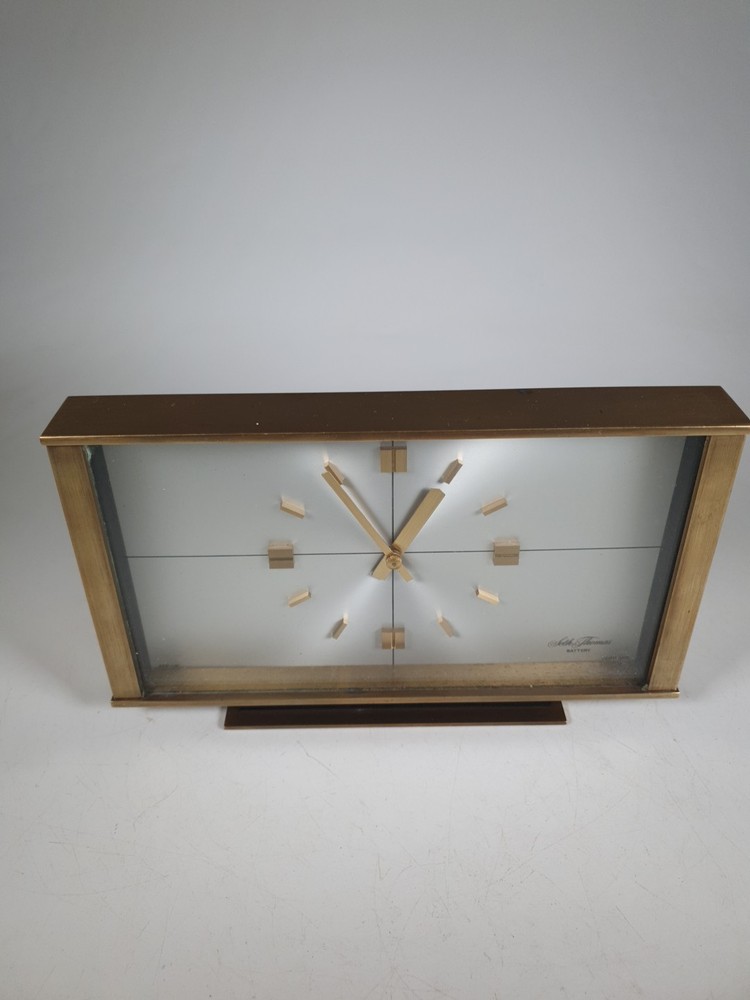 Seth Thomas quartz Brass mantel clock Collectable Heavy