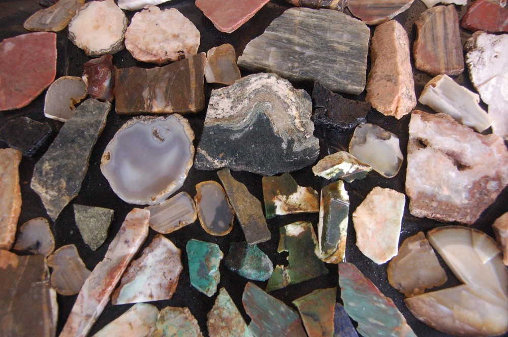 Miscellaneous Jasper, Agate, Calcite Onyx Slabs End Cuts Ect.