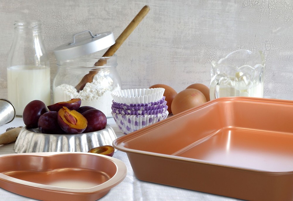 2 PC COPPER BAKEWARE PREMIUM QUALITY NON-STICK BAKEWARE