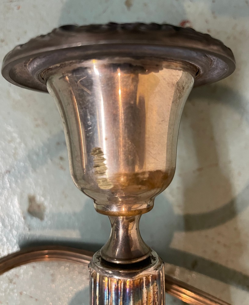 Antique Sheridan Silver Two Candlestick Candelabras