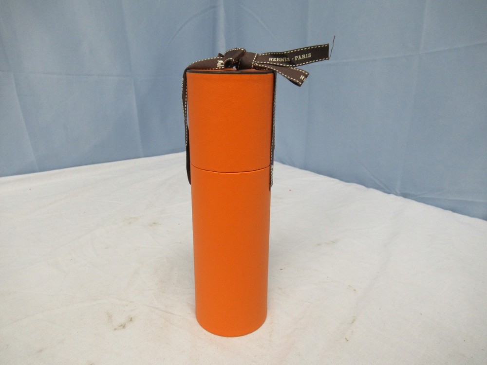 Hermes 8.5" Orange Cylinder Empty Scarf Gift Box (II)