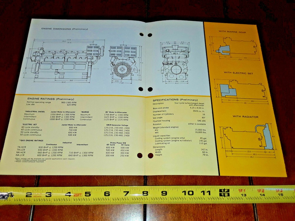 CATERPILLAR CAT V-16 ENGINE BROCHURE