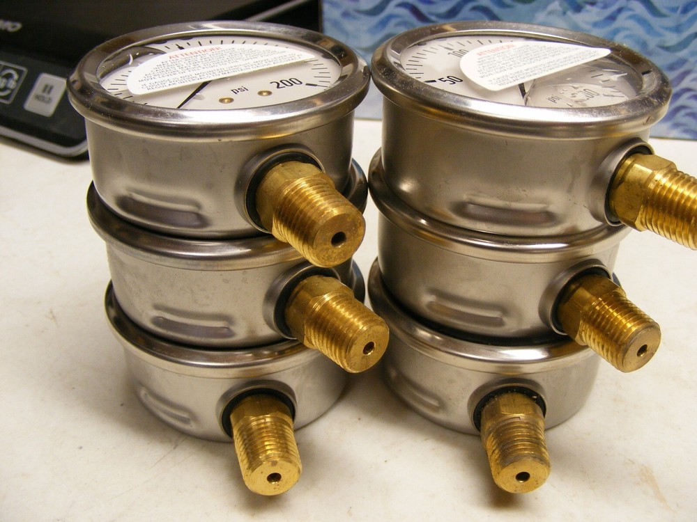 (6) Wika Liquid Filled Gauge 0-200 - (jms1)