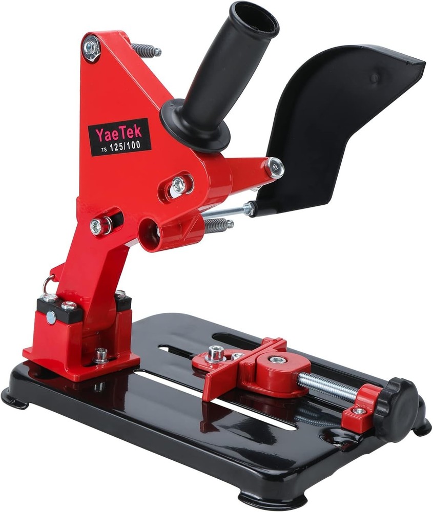 Cast Iron Angle Grinder Stand for 4"-5" Grinders - Red, Adjustable Angle