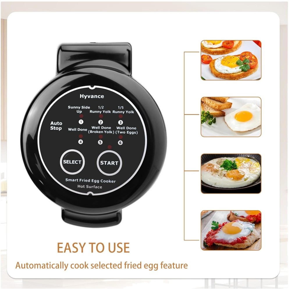 Automatic Egg Maker - Over Easy, Sunny Side Up, Fully Cooked