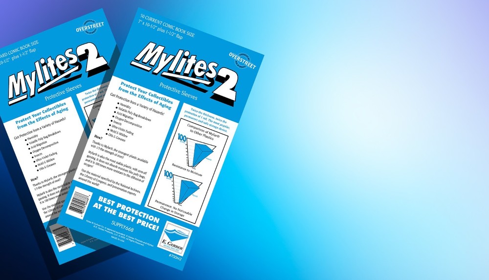 50 - E. Gerber Standard Comic Mylites 2 & 35 PT Full-Backs 725M2 700FB