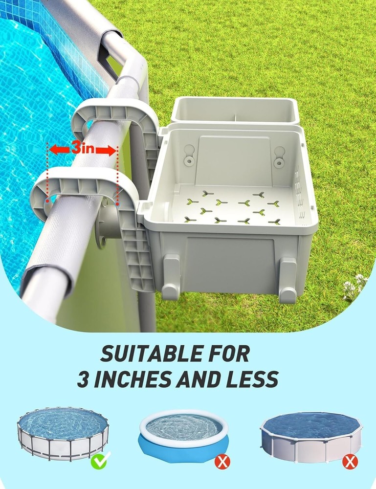 2 Sets Poolside Storage Basket Above Ground Pool Accessories Swimming Pool