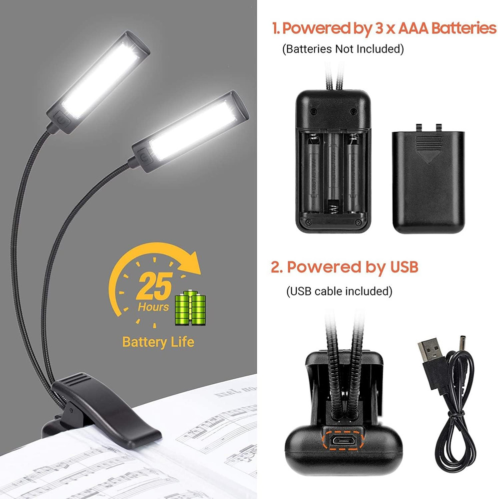 Battery-Powered Clip-On Music Stand Light for Reading and Performance