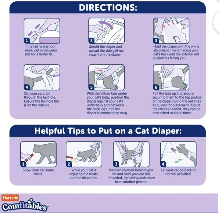 Hartz Comfitables Cat Diapers Extra Small, 16 Count, Comfortable & Secure Fit