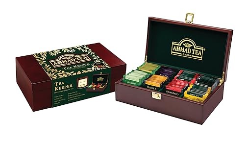 Keeper Wooden Box with 80-Count Assorted Tea Bags