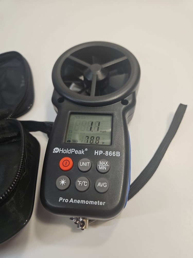 HOLD PEAK DIGITAL ANEMOMETER # HP-866B WITH CASE