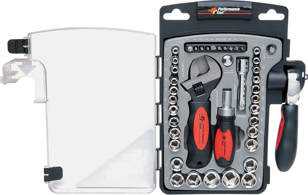 PERFORMANCE TOOL Stubby Tool Set - 45-Piece W39000
