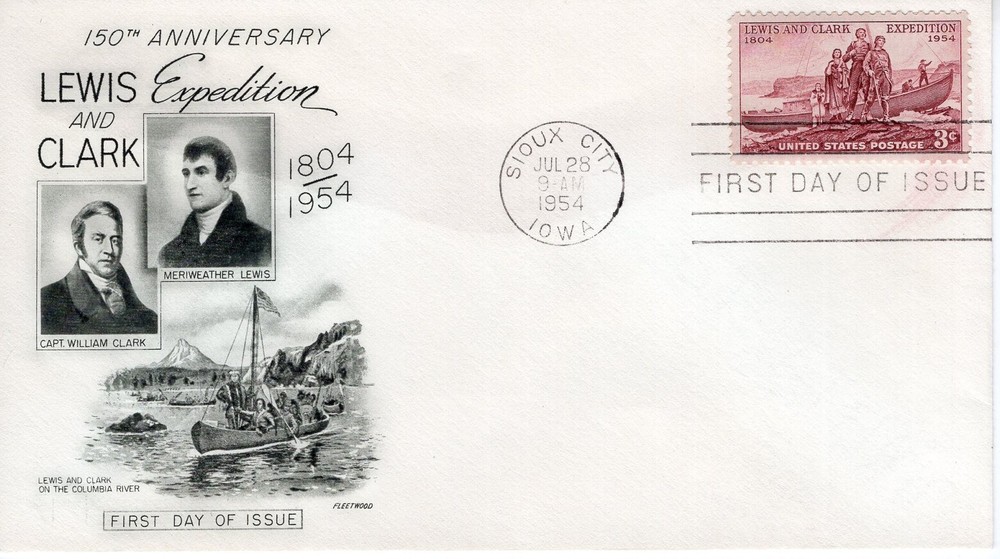 US Lewis & Clark Expeditions  #1063- 1954 FDC Fleetwood Cachet ST3473
