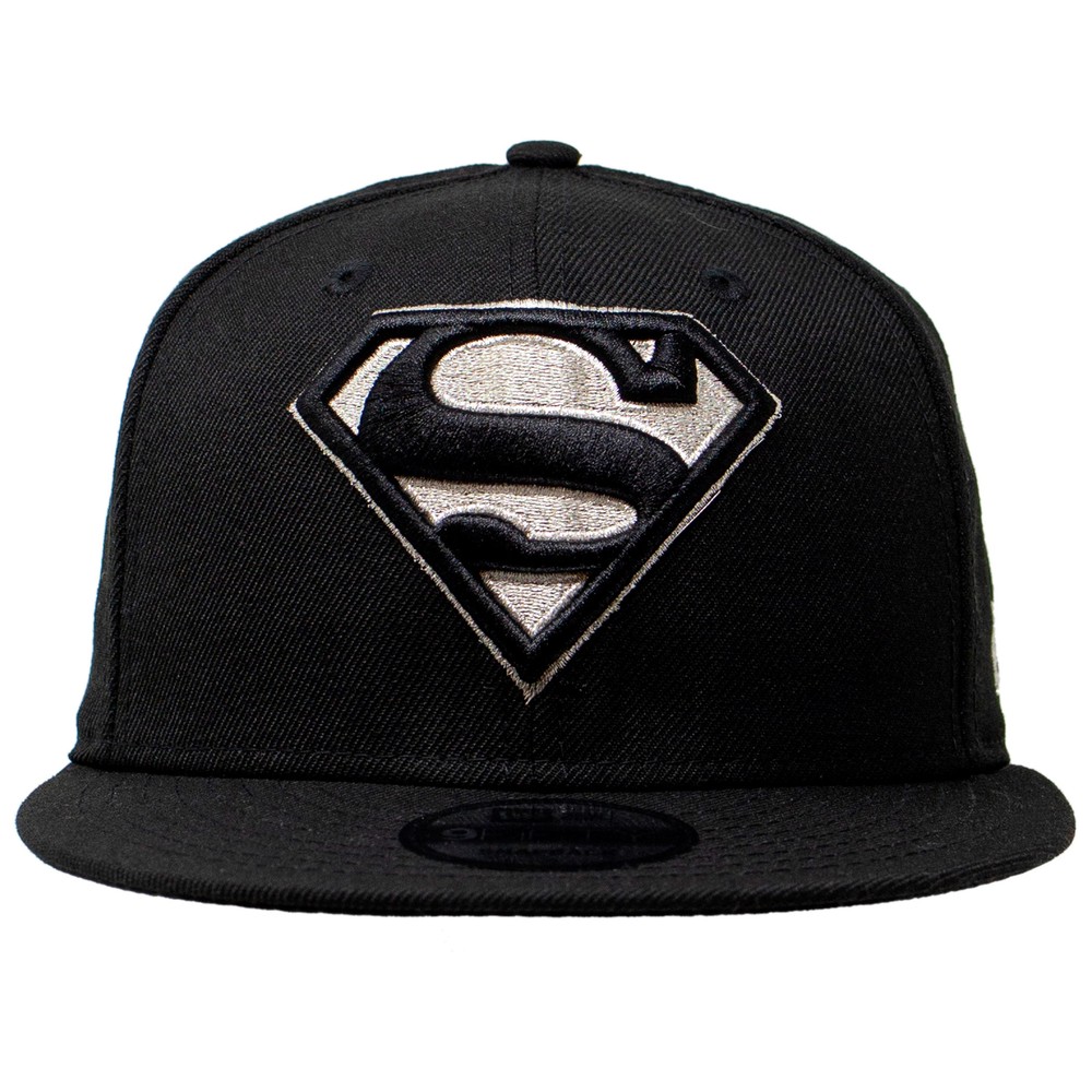 Superman Silver Symbol New Era 9Fifty Adjustable Hat Black